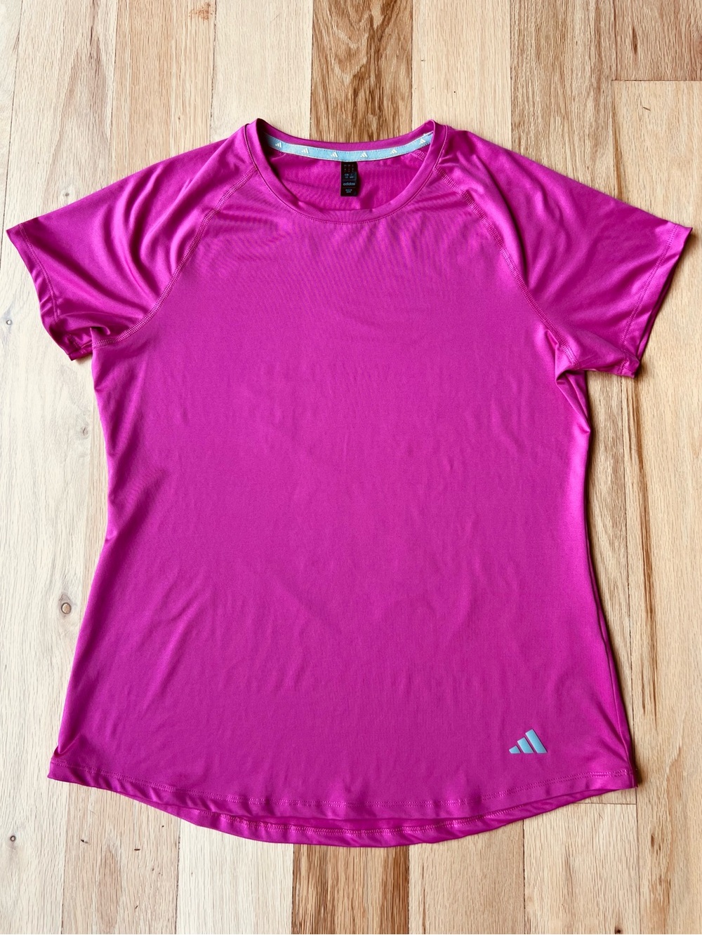 Adidas Womens Large Pink Performance Athletic Workout Running Short Sleeve Shirt - Picture 5 of 12